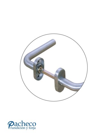 Manilla de acero inoxidable 304 satinado en U con placa para puerta de interior