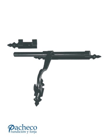 Cerrojo de hierro forjado negro clásico para puertas rústicas