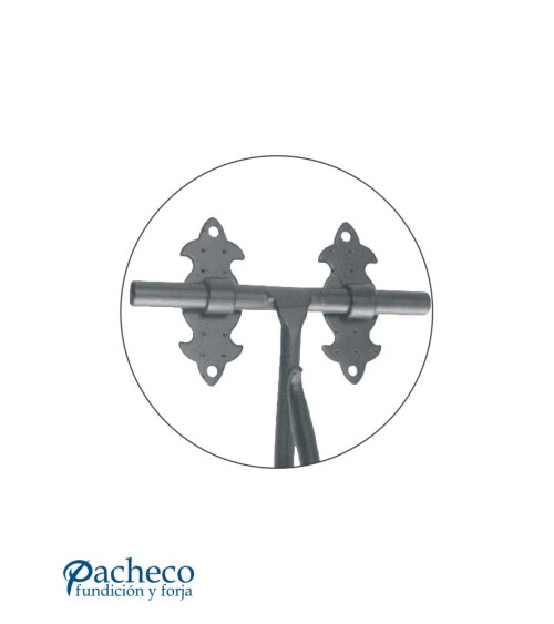 Cerrojo decorativo de hierro forjado negro para puertas de entrada rústicas