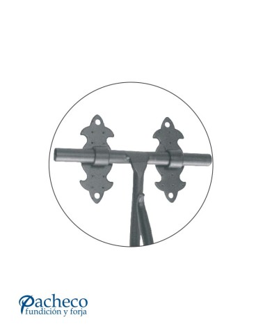 Cerrojo decorativo de hierro forjado negro para puertas de entrada rústicas