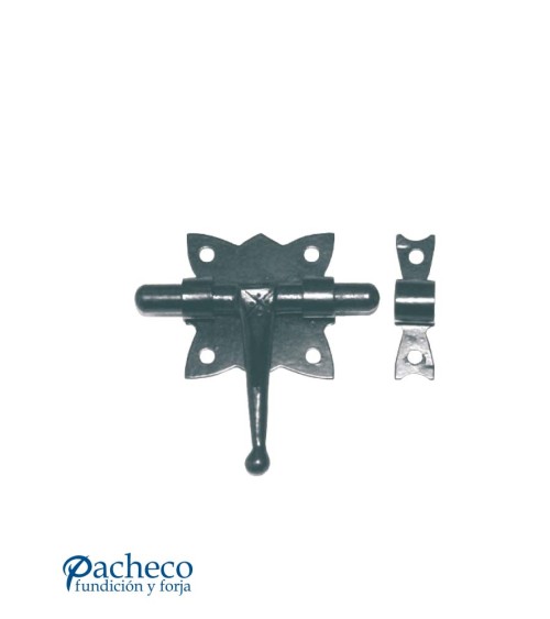 Cerrojo pequeño de hierro forjado negro para puertas metálicas y rústicas