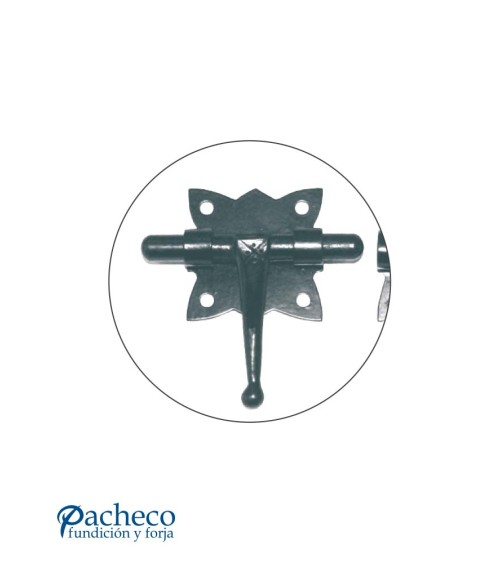 Cerrojo pequeño de hierro forjado negro para puertas metálicas y rústicas