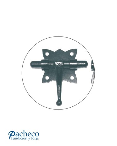 Cerrojo pequeño de hierro forjado negro para puertas metálicas y rústicas