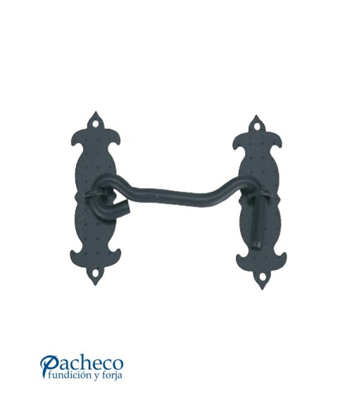 Tranca de hierro forjado negro de estilo rústico para puertas de entrada