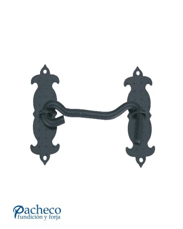 Tranca de hierro forjado negro de estilo rústico para puertas de entrada