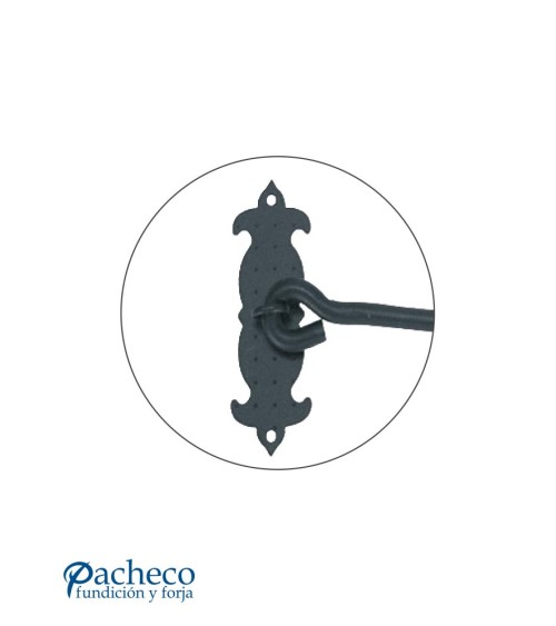 Tranca de hierro forjado negro de estilo rústico para puertas de entrada