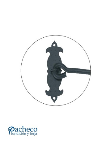 Tranca de hierro forjado negro de estilo rústico para puertas de entrada