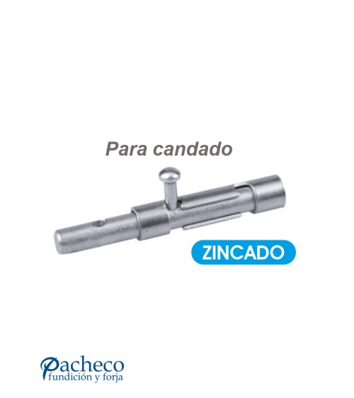 Cerrojo zincado para candado en puertas metálicas y verjas