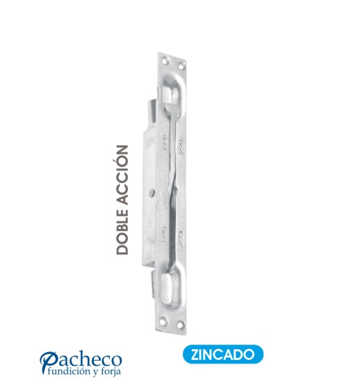 Cerradura embutida zincada de doble acción para puertas metálicas