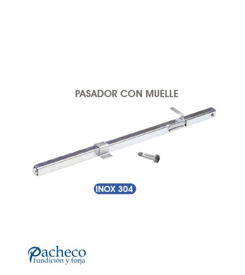 Pasador inoxidable 304 con muelle para puertas exteriores y zonas húmedas