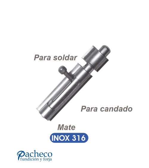 Cerrojo para Candado de Acero Inoxidable 316 Satinado para Soldar en Puertas Metálicas