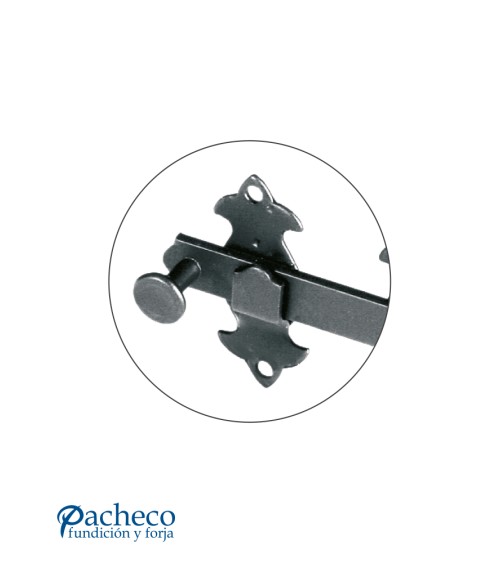 Tranca rústica de hierro lacado negro para puertas tradicionales