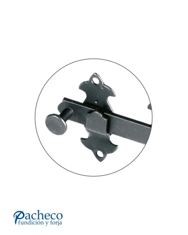 Tranca rústica de hierro lacado negro para puertas tradicionales