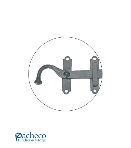 Cerrojo de hierro lacado negro con soporte múltiple para puertas rústicas