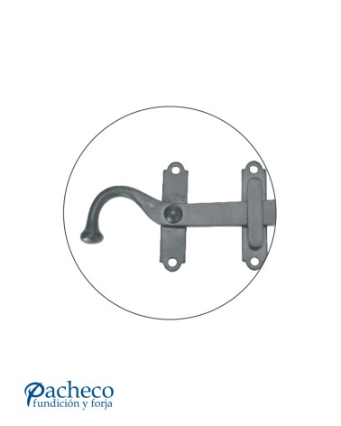 Cerrojo de hierro lacado negro con soporte múltiple para puertas rústicas