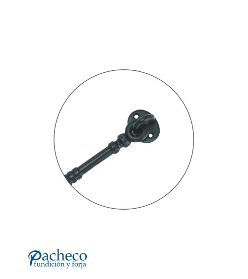 Soporte de hierro lacado en negro para puertas rústicas