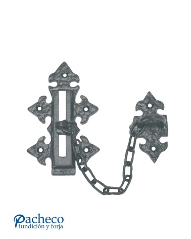 Tranca de hierro lacado en negro para puertas rústicas de entrada