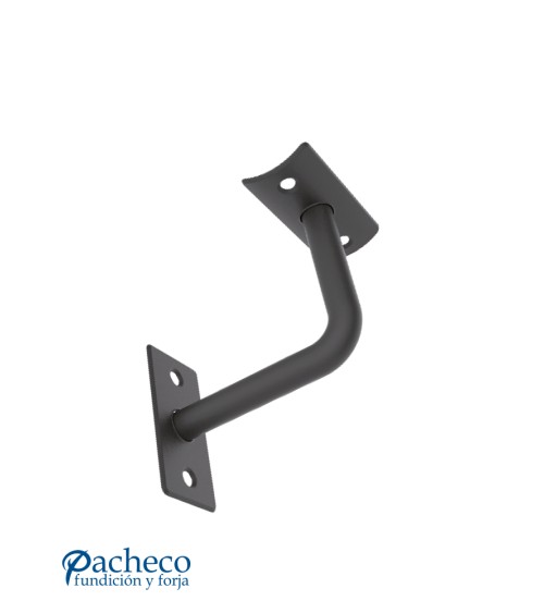 Soporte de pasamanos de hierro forjado en negro para escaleras rústicas