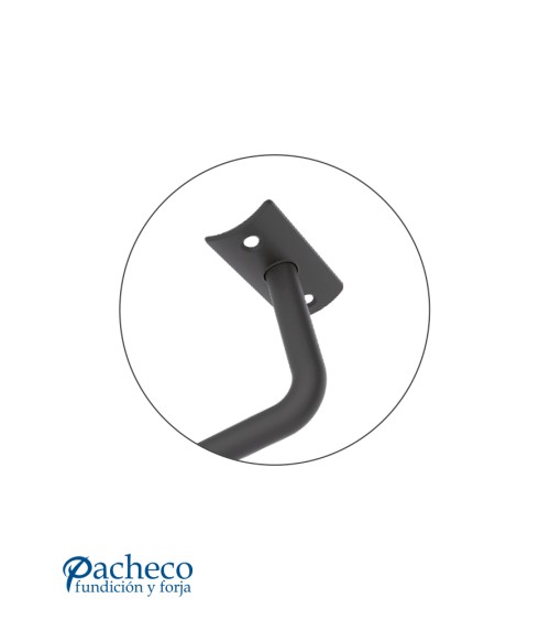 Soporte de pasamanos de hierro forjado en negro para escaleras rústicas