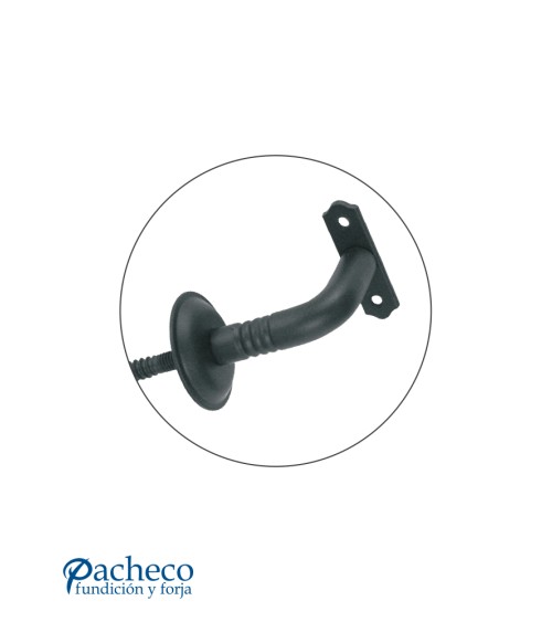 Soporte de pasamanos atornillado de hierro en negro para barandillas rústicas