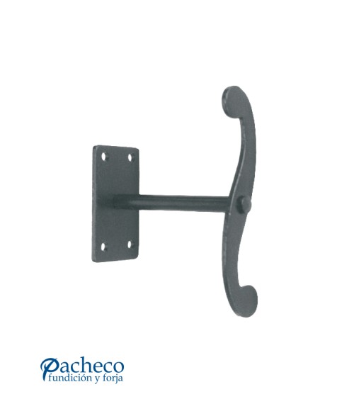 Tirador de hierro tipo hélice para persiana con placa