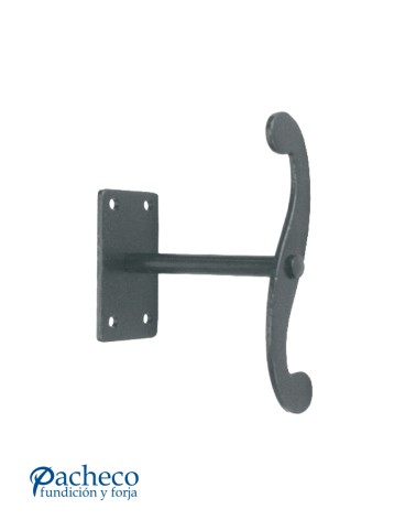 Tirador de hierro tipo hélice para persiana con placa