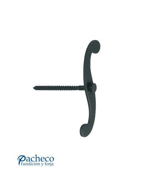 Tirador de hierro tipo hélice para persiana con tornillo roscado