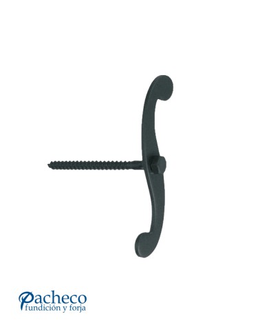 Tirador de hierro tipo hélice para persiana con tornillo roscado