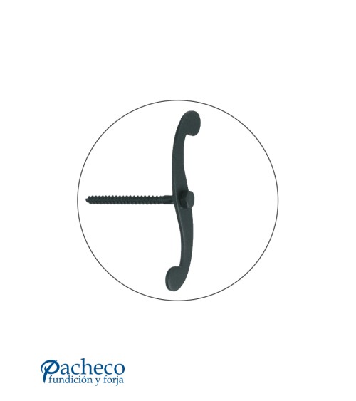 Tirador de hierro tipo hélice para persiana con tornillo roscado