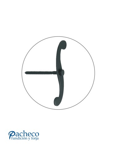 Tirador de hierro tipo hélice para persiana con tornillo roscado