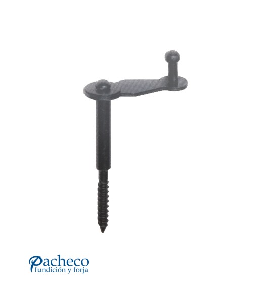 Gancho de hierro lacado en negro para sujeción de persianas rústicas