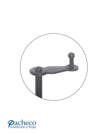 Gancho de hierro lacado en negro para sujeción de persianas rústicas