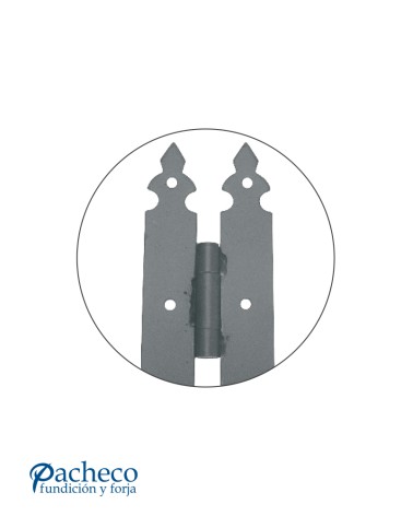 Bisagra rústica de hierro negro para puertas tradicionales