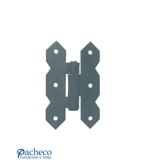 Bisagra decorativa de hierro lacado en negro para puertas rústicas