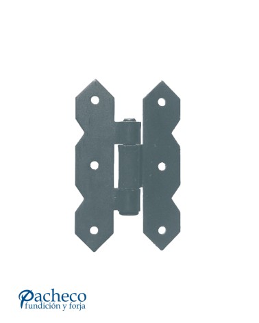 Bisagra decorativa de hierro lacado en negro para puertas rústicas