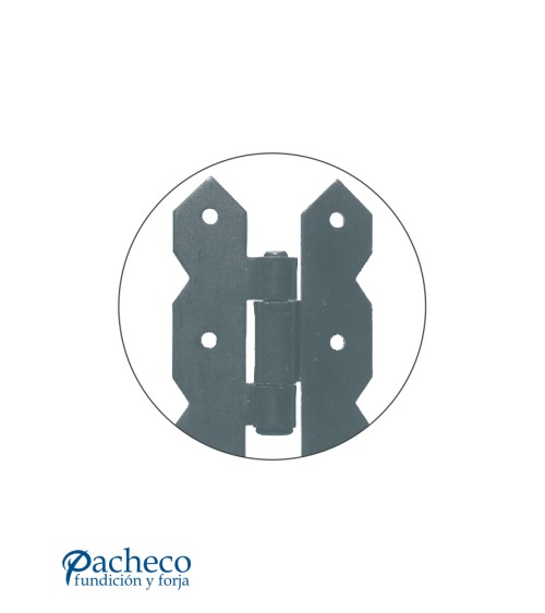 Bisagra decorativa de hierro lacado en negro para puertas rústicas