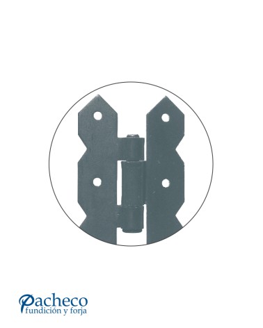 Bisagra decorativa de hierro lacado en negro para puertas rústicas