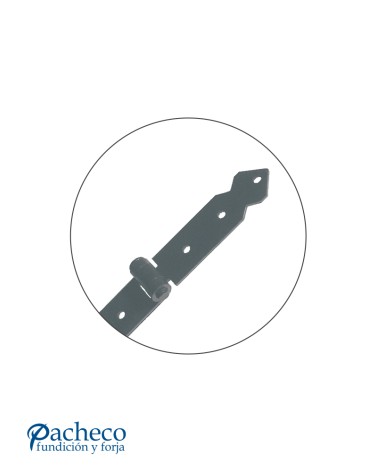 Bisagra larga de hierro negro para portones rústicos