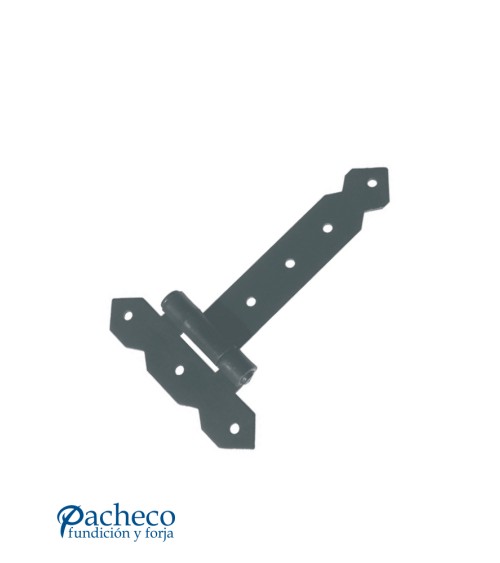 Bisagra reforzada de hierro lacado en negro para puertas antiguas