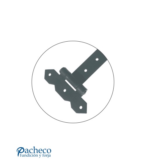 Bisagra reforzada de hierro lacado en negro para puertas antiguas