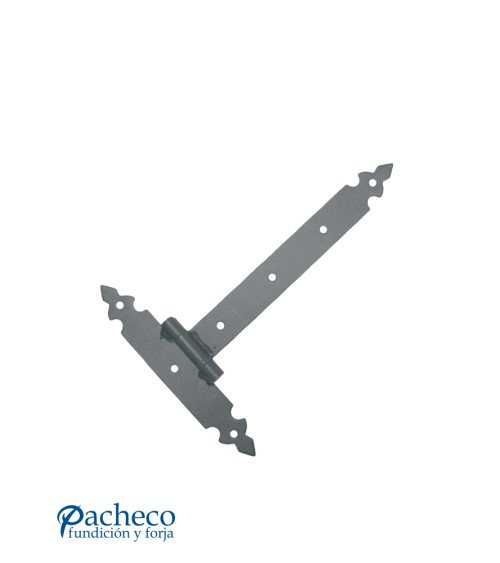 Bisagra angular de hierro negro para puertas rústicas de exterior