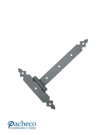 Bisagra angular de hierro negro para puertas rústicas de exterior