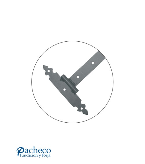 Bisagra angular de hierro negro para puertas rústicas de exterior