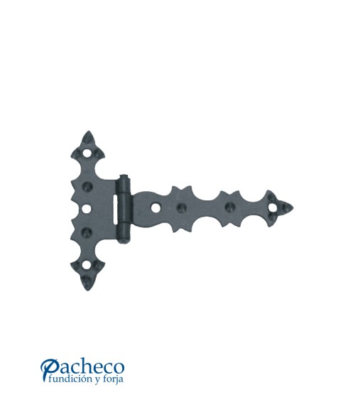 Bisagra clásica de hierro negro para portones de estilo rústico