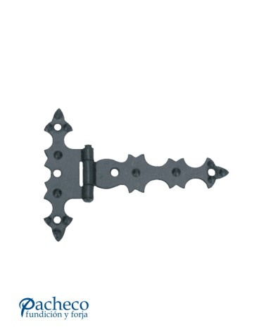 Bisagra clásica de hierro negro para portones de estilo rústico