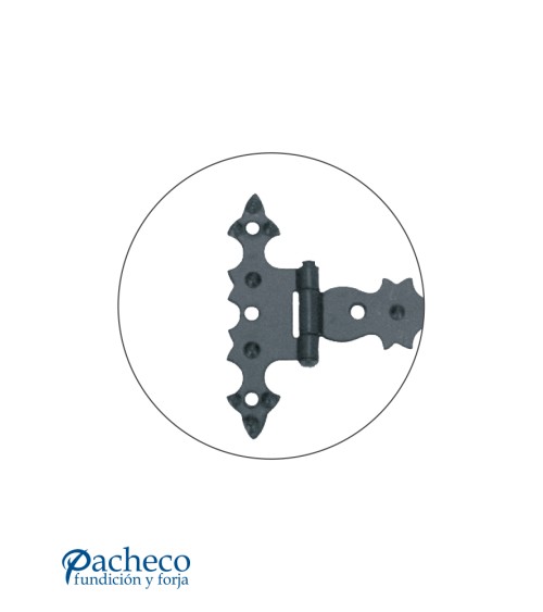 Bisagra clásica de hierro negro para portones de estilo rústico