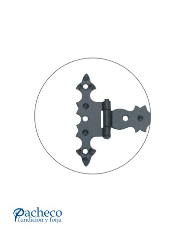 Bisagra clásica de hierro negro para portones de estilo rústico