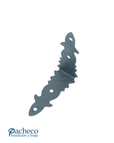 Bisagra curva de hierro lacado en negro para puertas rústicas