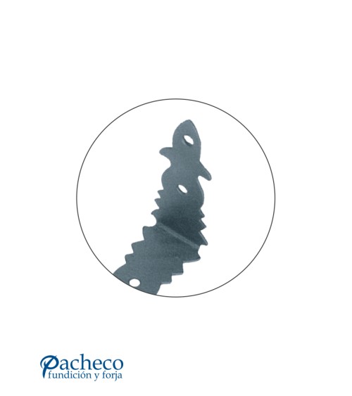 Bisagra curva de hierro lacado en negro para puertas rústicas