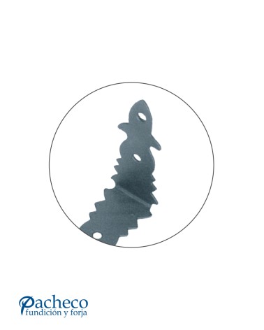 Bisagra curva de hierro lacado en negro para puertas rústicas